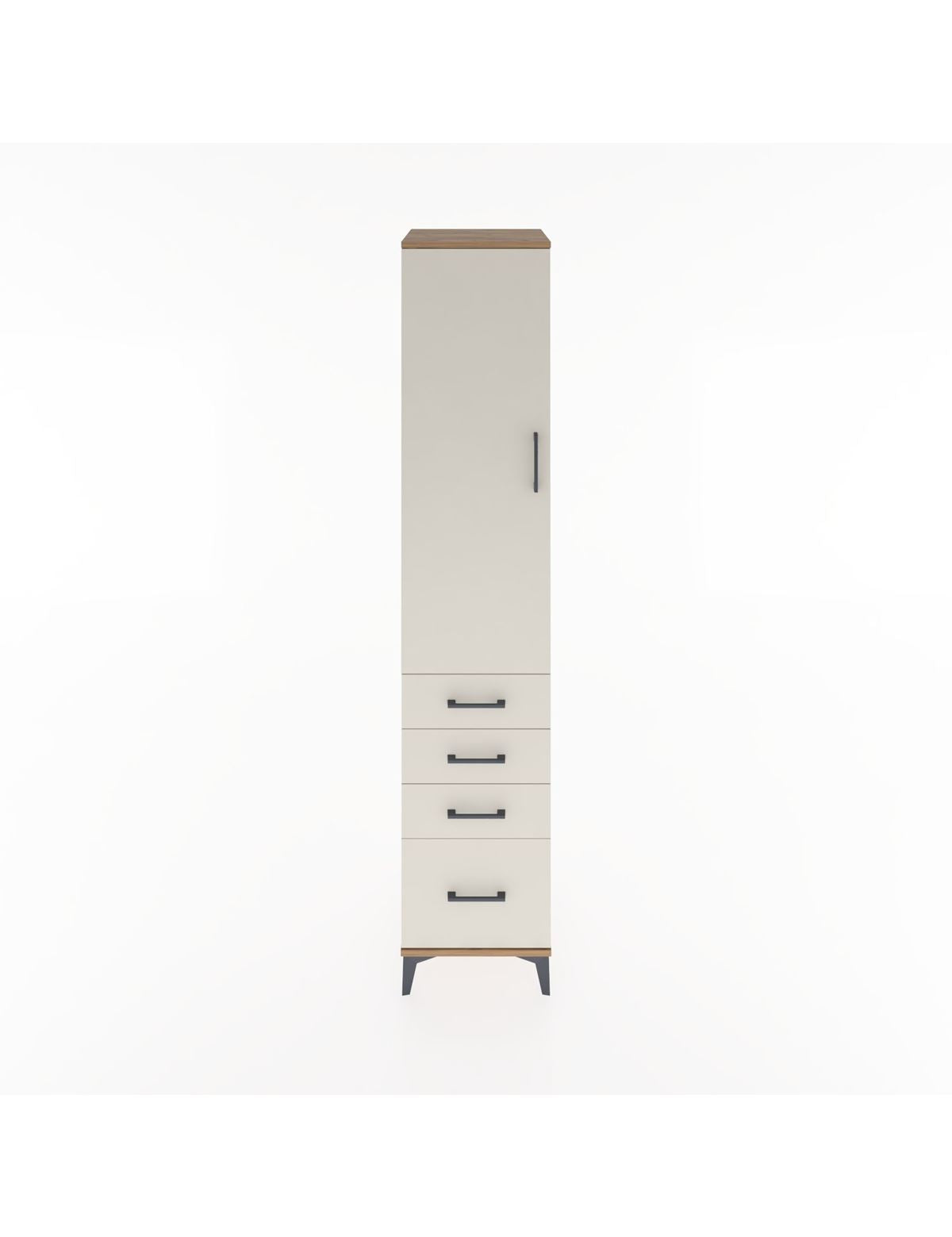 Hyperion Dolap 3 Raflı 4 Çekmeceli Tek Kapaklı 44x44x221 - S61M058V7B