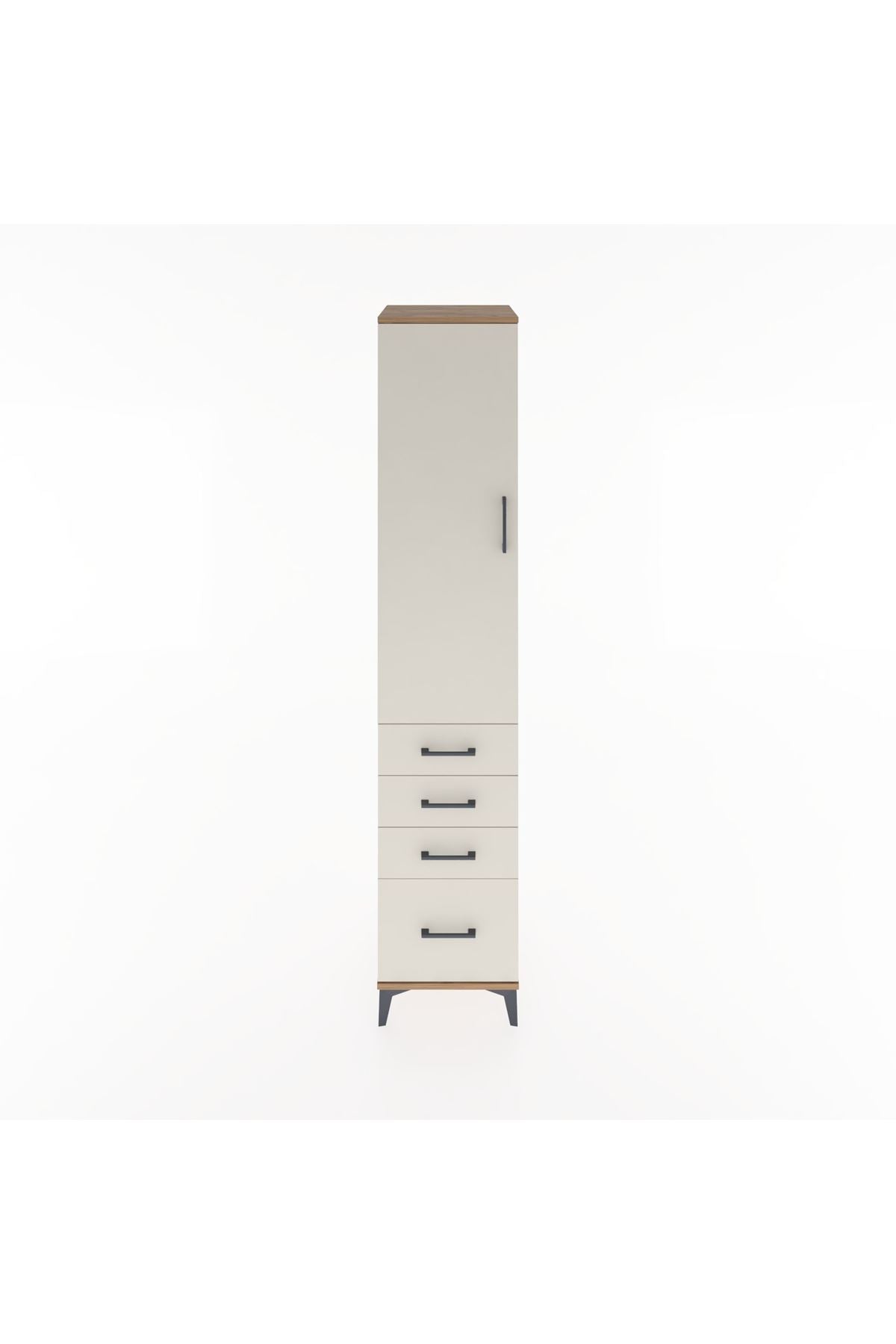 Hyperion Dolap 3 Raflı 4 Çekmeceli Tek Kapaklı 44x44x221 - S61M058V7B