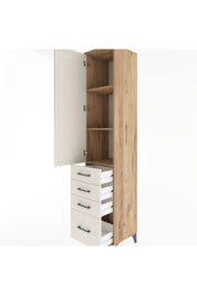 Hyperion Dolap 3 Raflı 4 Çekmeceli Tek Kapaklı 44x44x221 - S61M058V7B