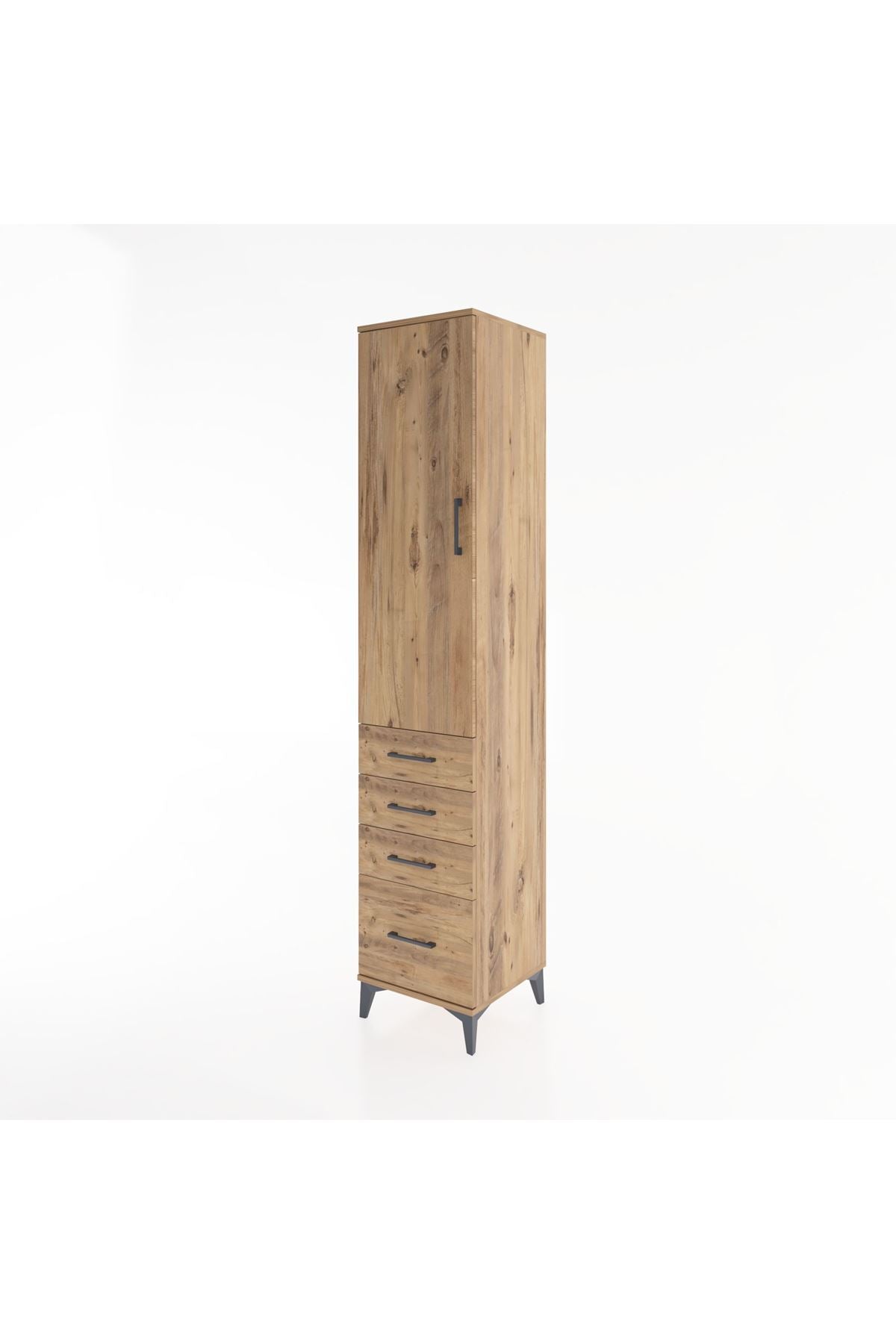 Hyperion Dolap 3 Raflı 4 Çekmeceli Tek Kapaklı 44x44x221 - S61M058V9B