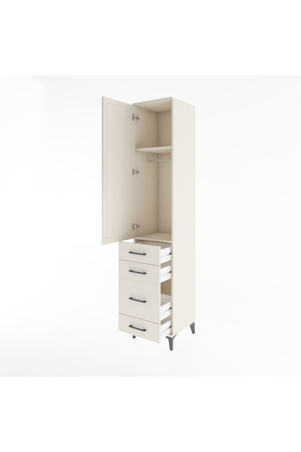 Hyperion Dolap 2 Raflı 4 Çekmeceli Tek Askılı 44x44x221 - S61M059V1B