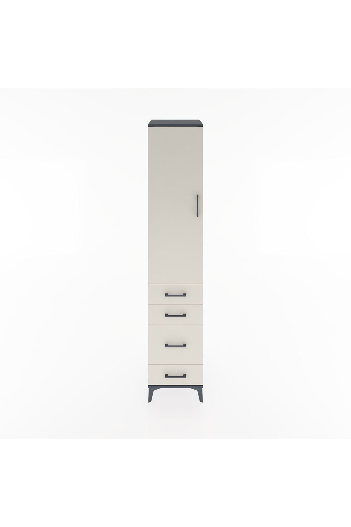 Hyperion Dolap 2 Raflı 4 Çekmeceli Tek Askılı 44x44x221 - S61M059V4B