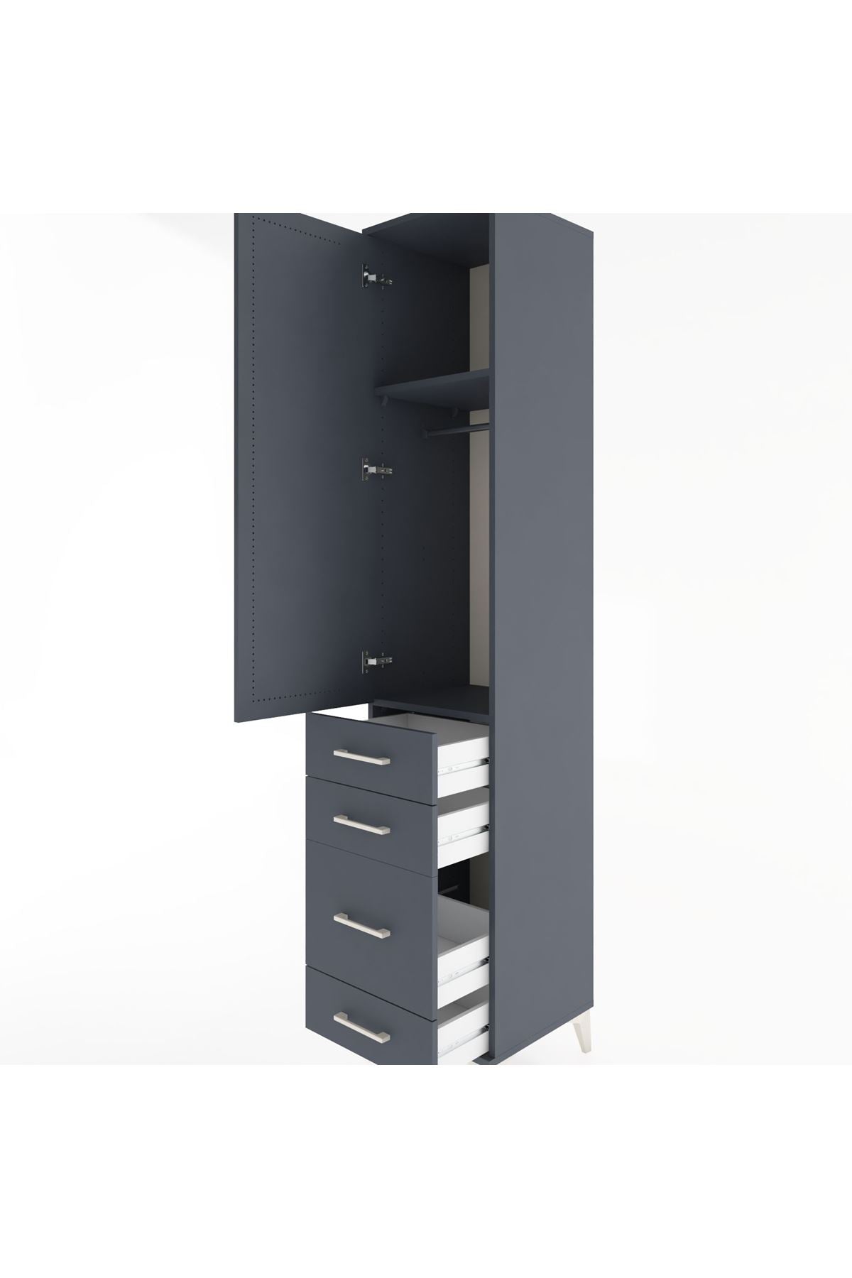 Hyperion Dolap 2 Raflı 4 Çekmeceli Tek Askılı 44x44x221 - S61M059V5B