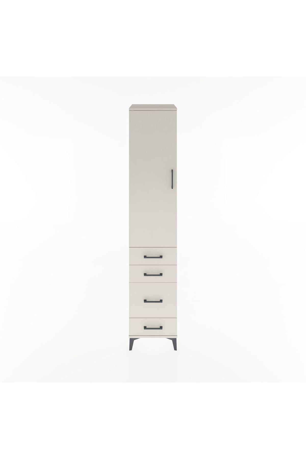 Hyperion Dolap 3 Raflı 4 Çekmeceli Tek Kapaklı 44x44x221 - S61M060V1B