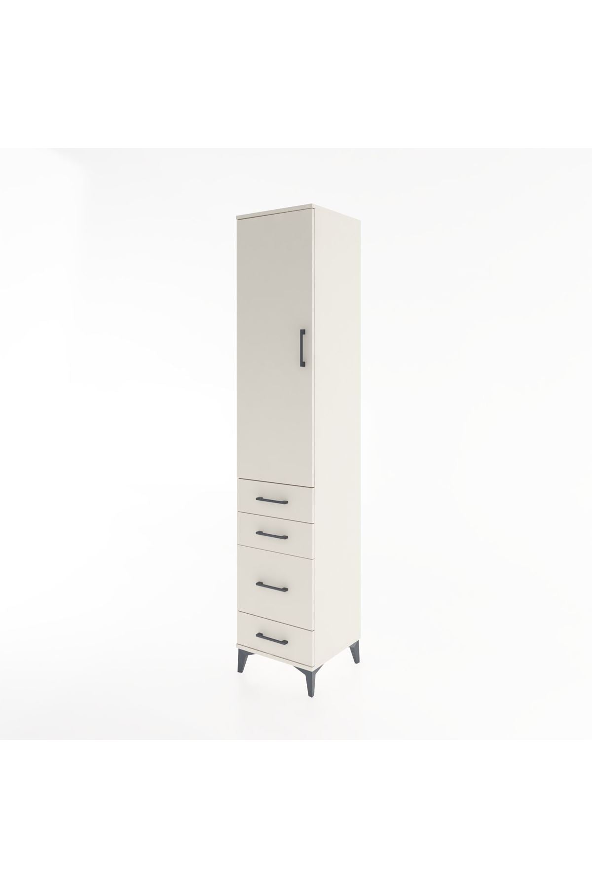 Hyperion Dolap 3 Raflı 4 Çekmeceli Tek Kapaklı 44x44x221 - S61M060V1B