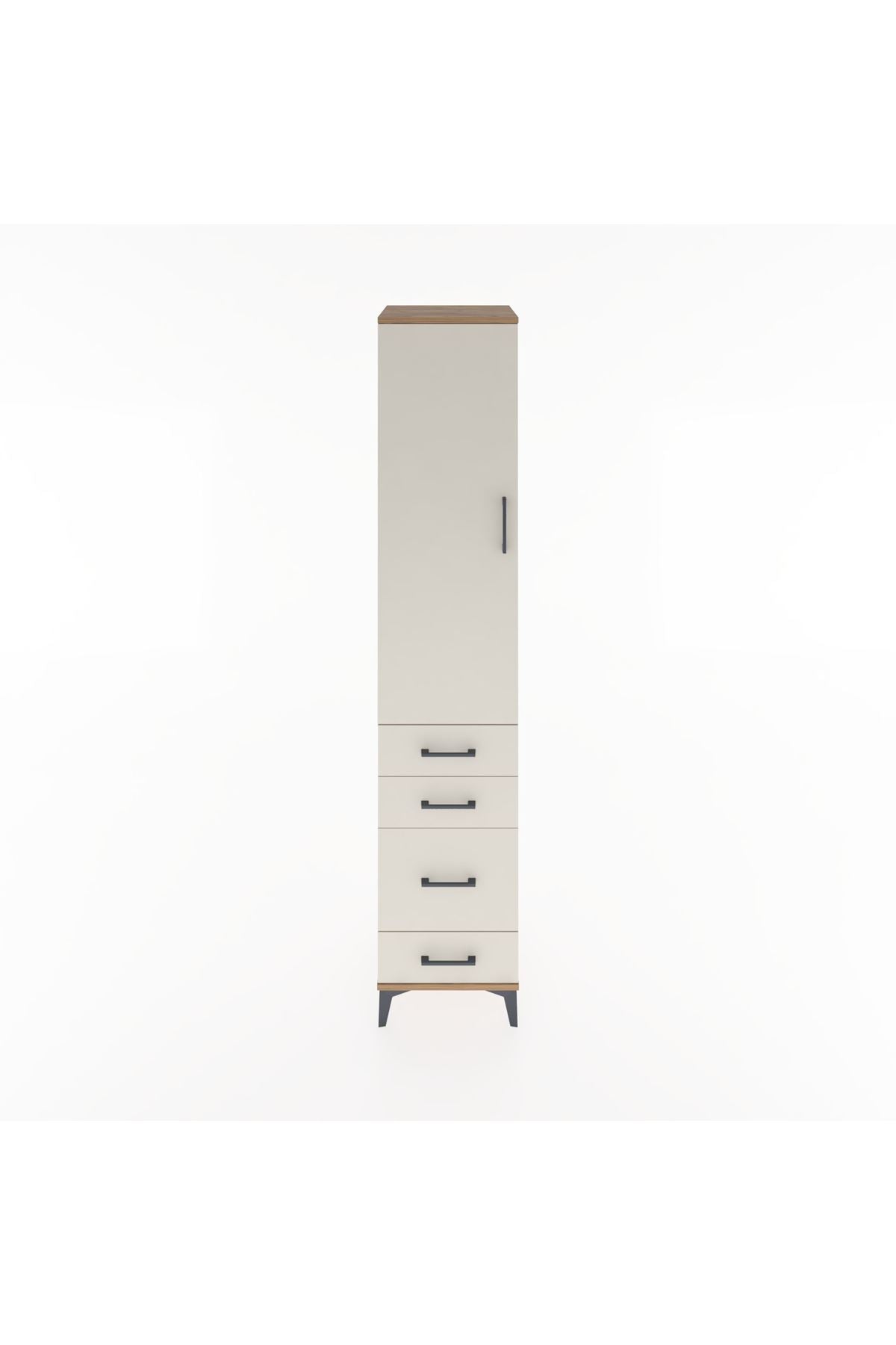 Hyperion Dolap 3 Raflı 4 Çekmeceli Tek Kapaklı 44x44x221 - S61M060V7B