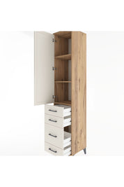Hyperion Dolap 3 Raflı 4 Çekmeceli Tek Kapaklı 44x44x221 - S61M060V7B