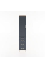 Hyperion Dolap 3 Raflı 4 Çekmeceli Tek Kapaklı 44x44x221