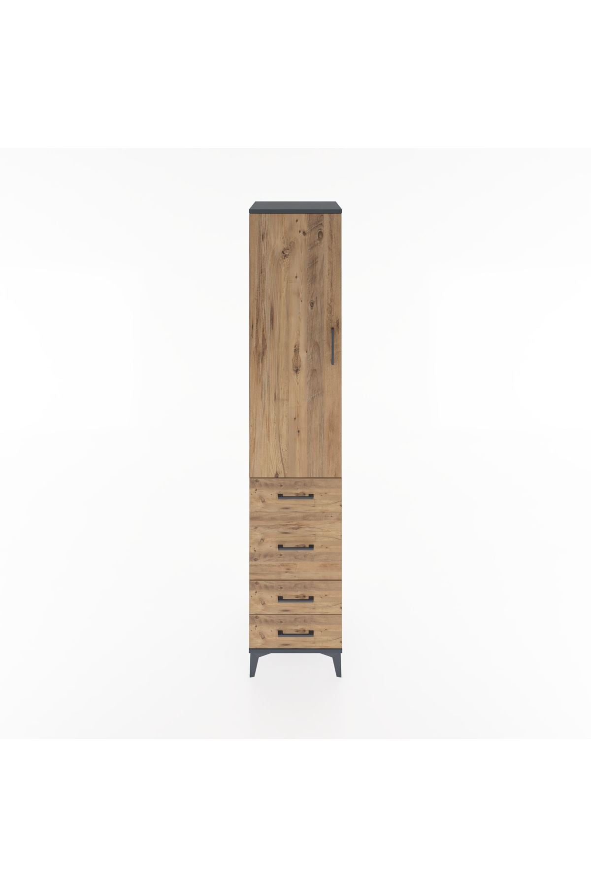Hyperion Dolap 2 Raflı 4 Çekmeceli Tek Askılı 44x44x221 - S61M061V6B