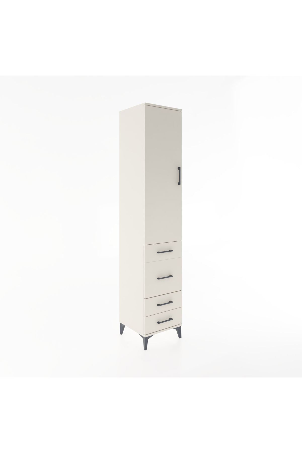 Hyperion Dolap 3 Raflı 4 Çekmeceli Tek Kapaklı 44x44x221 - S61M062V1B