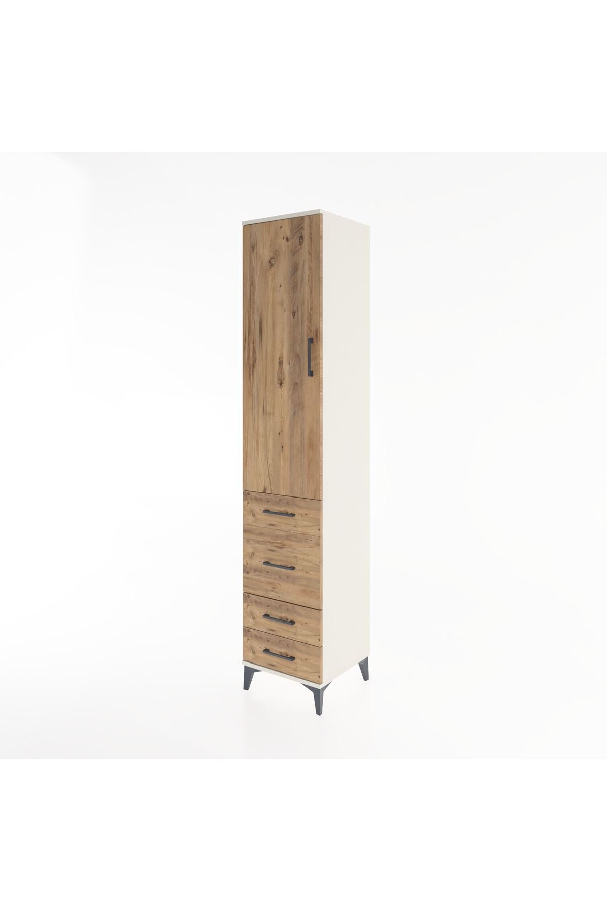 Hyperion Dolap 3 Raflı 4 Çekmeceli Tek Kapaklı 44x44x221 - S61M062V3B