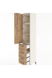 Hyperion Dolap 3 Raflı 4 Çekmeceli Tek Kapaklı 44x44x221 - S61M062V3B