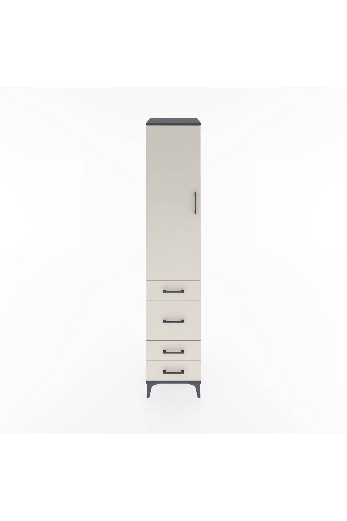 Hyperion Dolap 3 Raflı 4 Çekmeceli Tek Kapaklı 44x44x221 - S61M062V4B