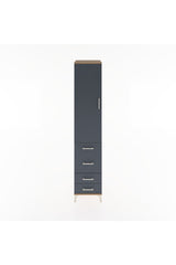 Hyperion Dolap 3 Raflı 4 Çekmeceli Tek Kapaklı 44x44x221