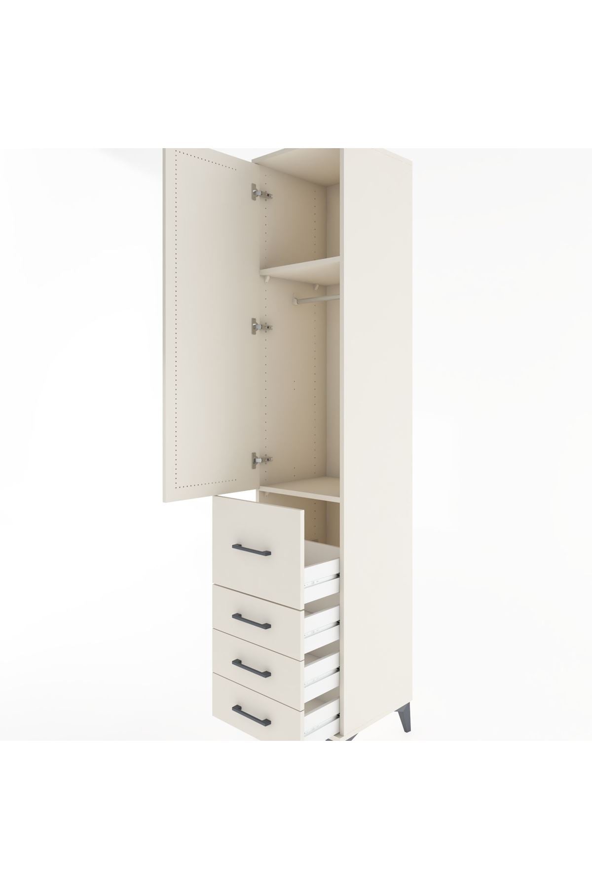 Hyperion Dolap 2 Raflı 4 Çekmeceli Tek Askılı 44x44x221 - S61M063V1B