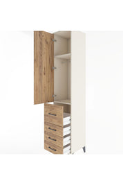 Hyperion Dolap 2 Raflı 4 Çekmeceli Tek Askılı 44x44x221 - S61M063V3B