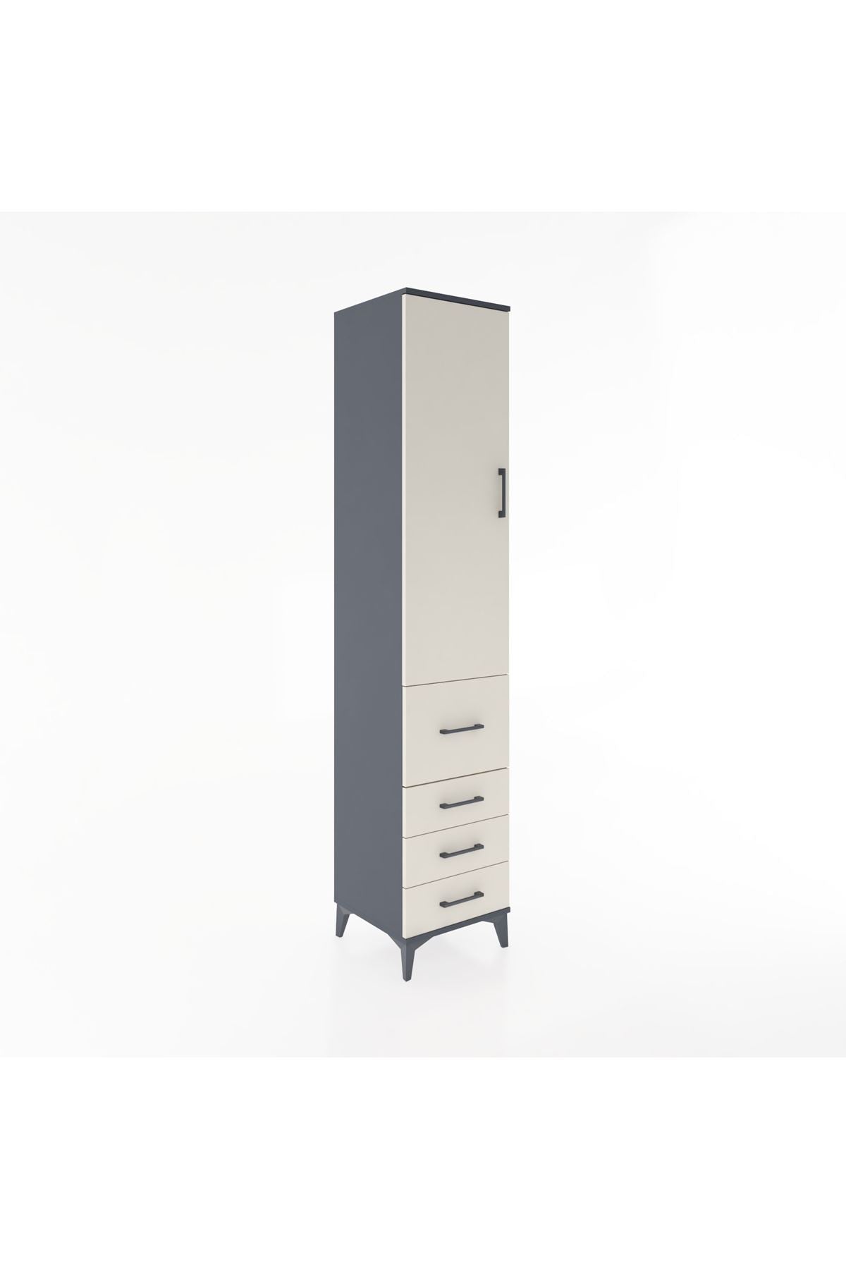 Hyperion Dolap 2 Raflı 4 Çekmeceli Tek Askılı 44x44x221 - S61M063V4B