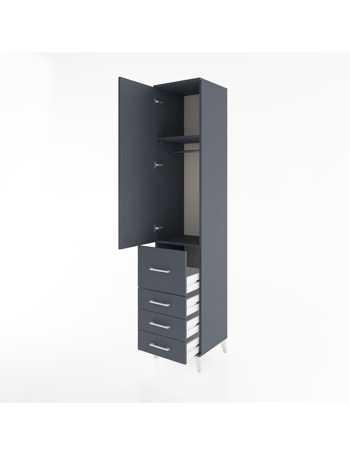 Hyperion Dolap 2 Raflı 4 Çekmeceli Tek Askılı 44x44x221 - S61M063V5B