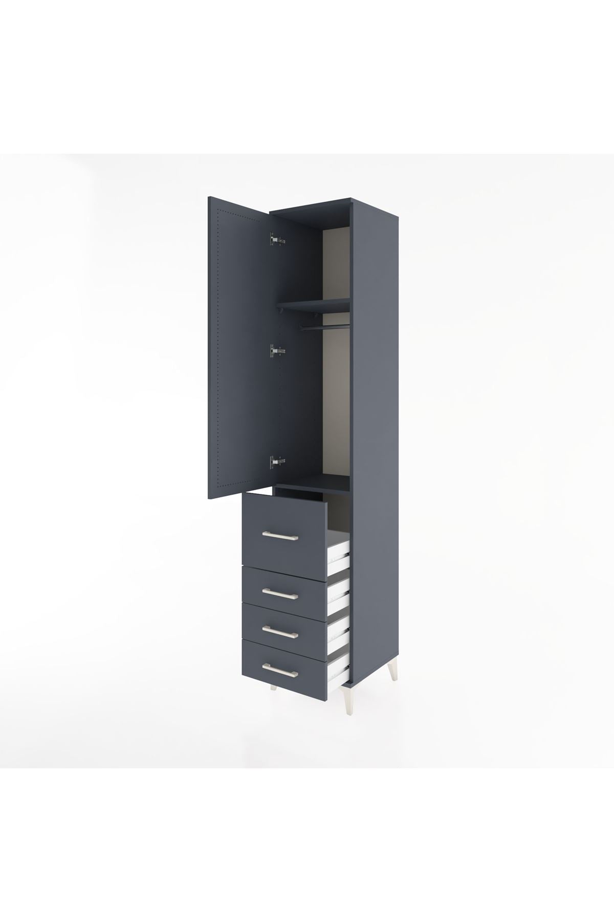 Hyperion Dolap 2 Raflı 4 Çekmeceli Tek Askılı 44x44x221 - S61M063V5B