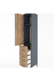 Hyperion Dolap 2 Raflı 4 Çekmeceli Tek Askılı 44x44x221 - S61M063V6B