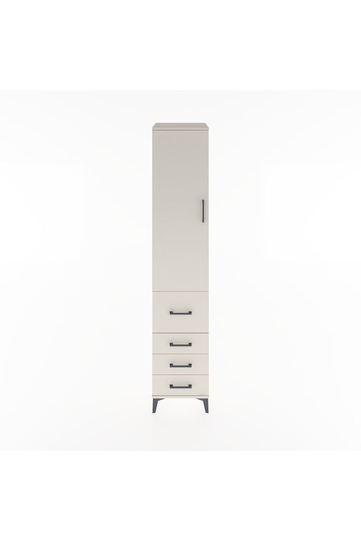 Hyperion Dolap 3 Raflı 4 Çekmeceli Tek Kapaklı 44x44x221 - S61M064V1B
