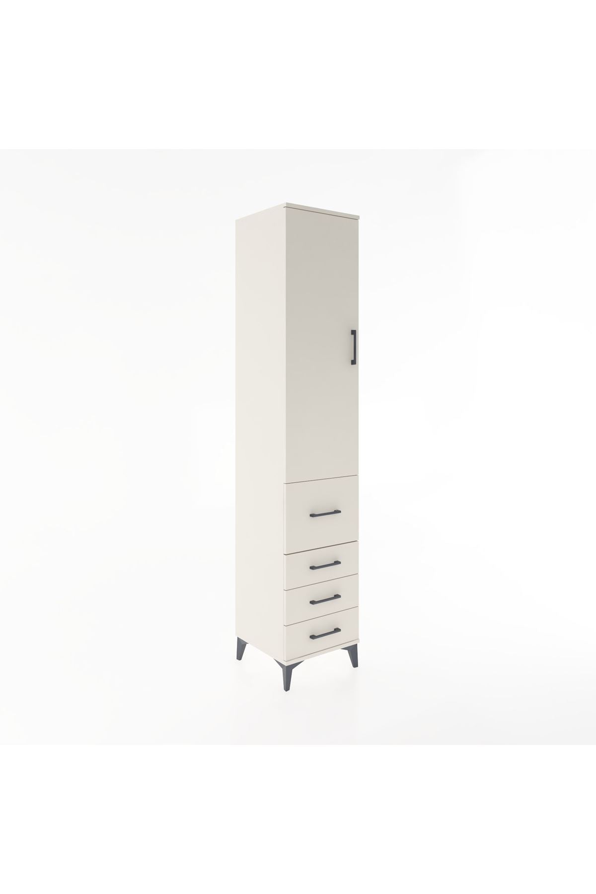 Hyperion Dolap 3 Raflı 4 Çekmeceli Tek Kapaklı 44x44x221 - S61M064V1B
