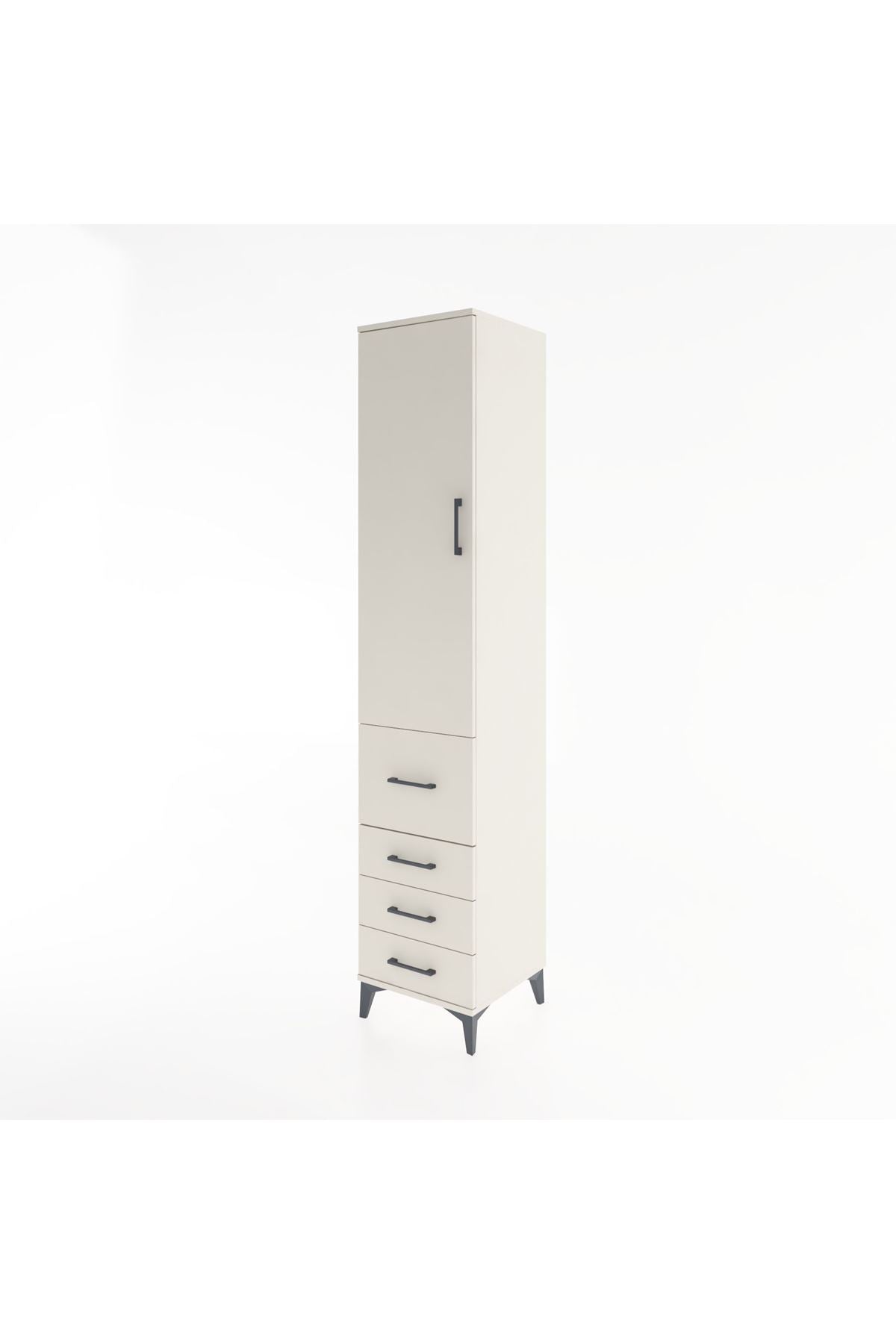 Hyperion Dolap 3 Raflı 4 Çekmeceli Tek Kapaklı 44x44x221 - S61M064V1B