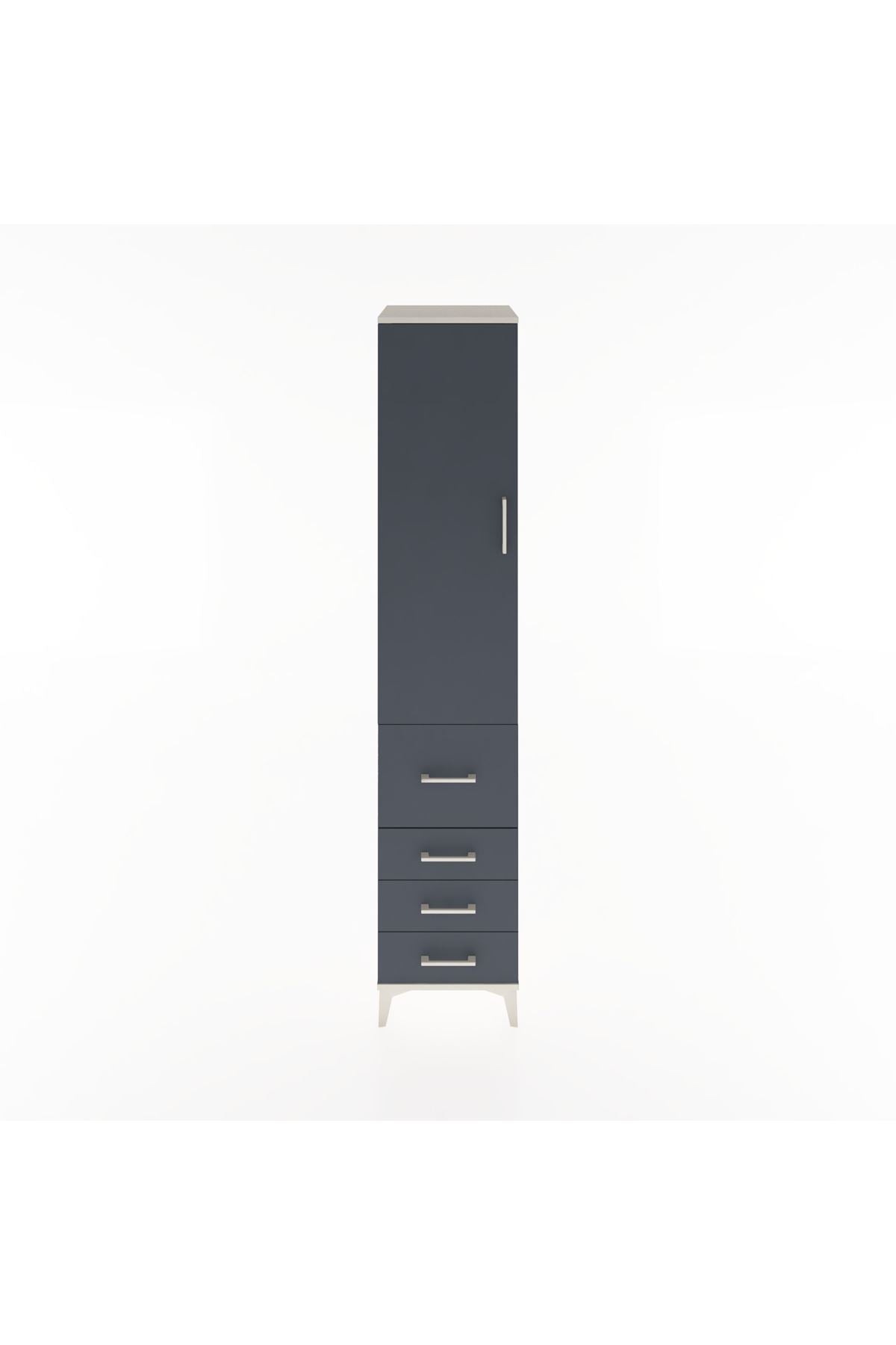 Hyperion Dolap 3 Raflı 4 Çekmeceli Tek Kapaklı 44x44x221 - S61M064V2B