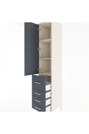 Hyperion Dolap 3 Raflı 4 Çekmeceli Tek Kapaklı 44x44x221 - S61M064V2B