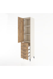 Hyperion Dolap 3 Raflı 4 Çekmeceli Tek Kapaklı 44x44x221 - S61M064V3B