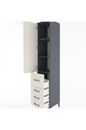 Hyperion Dolap 3 Raflı 4 Çekmeceli Tek Kapaklı 44x44x221 - S61M064V4B