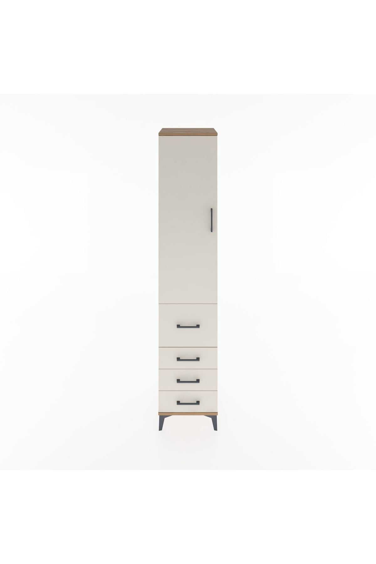 Hyperion Dolap 3 Raflı 4 Çekmeceli Tek Kapaklı 44x44x221 - S61M064V7B