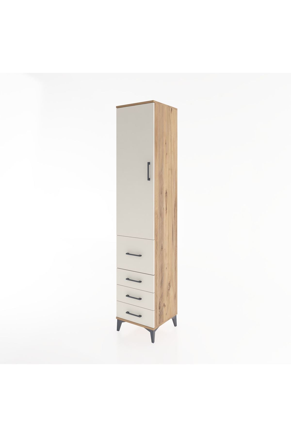 Hyperion Dolap 3 Raflı 4 Çekmeceli Tek Kapaklı 44x44x221 - S61M064V7B