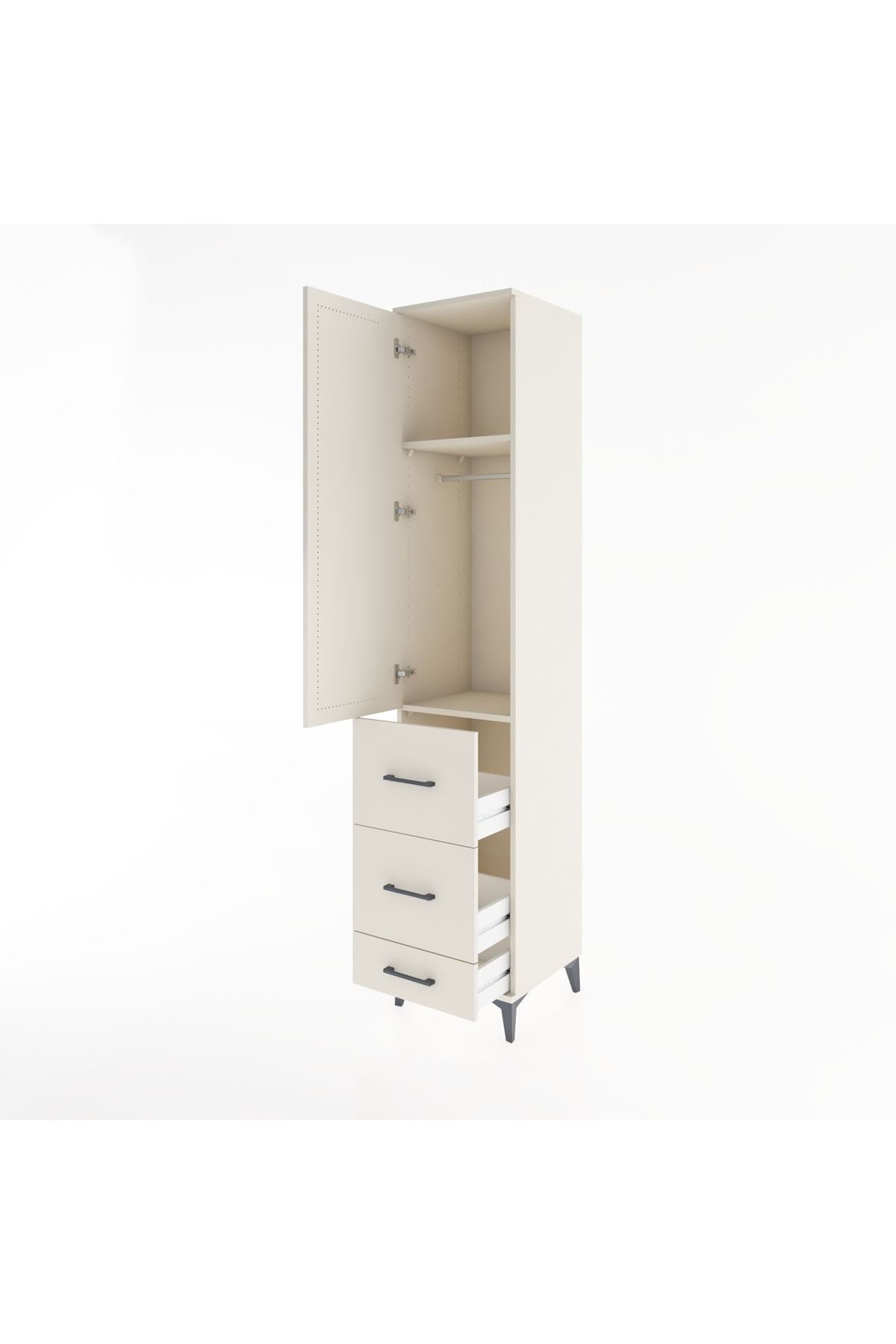 Hyperion Dolap 2 Raflı 3 Çekmeceli Tek Askılı 44x44x221 - S61M065V1B