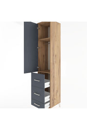 Hyperion Dolap 2 Raflı 3 Çekmeceli Tek Askılı 44x44x221 - S61M065V8B