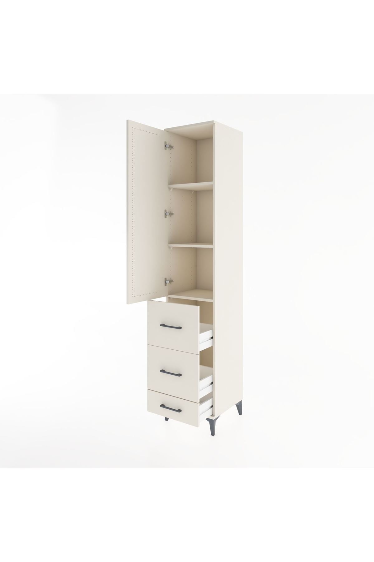 Hyperion Dolap 3 Raflı 3 Çekmeceli Tek Kapaklı 44x44x221 - S61M066V1B