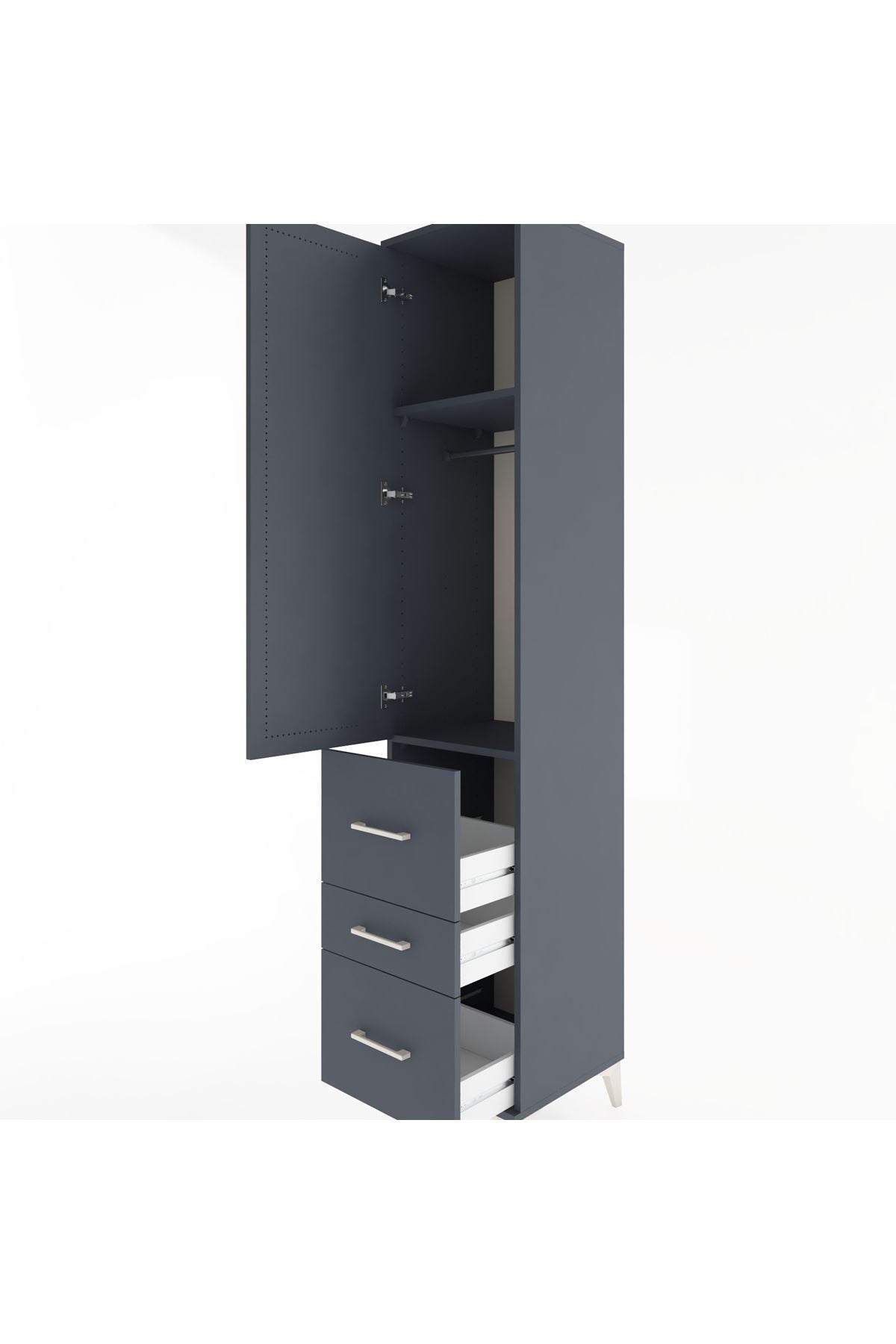 Hyperion Dolap 2 Raflı 3 Çekmeceli Tek Askılı 44x44x221 - S61M067V5B