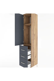 Hyperion Dolap 2 Raflı 3 Çekmeceli Tek Askılı 44x44x221 - S61M067V8B