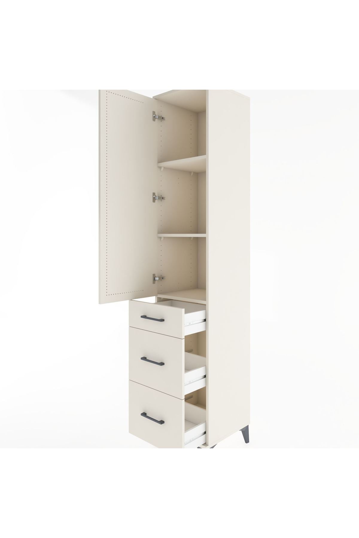 Hyperion Dolap 3 Raflı 3 Çekmeceli Tek Kapaklı 44x44x221 - S61M069V1B