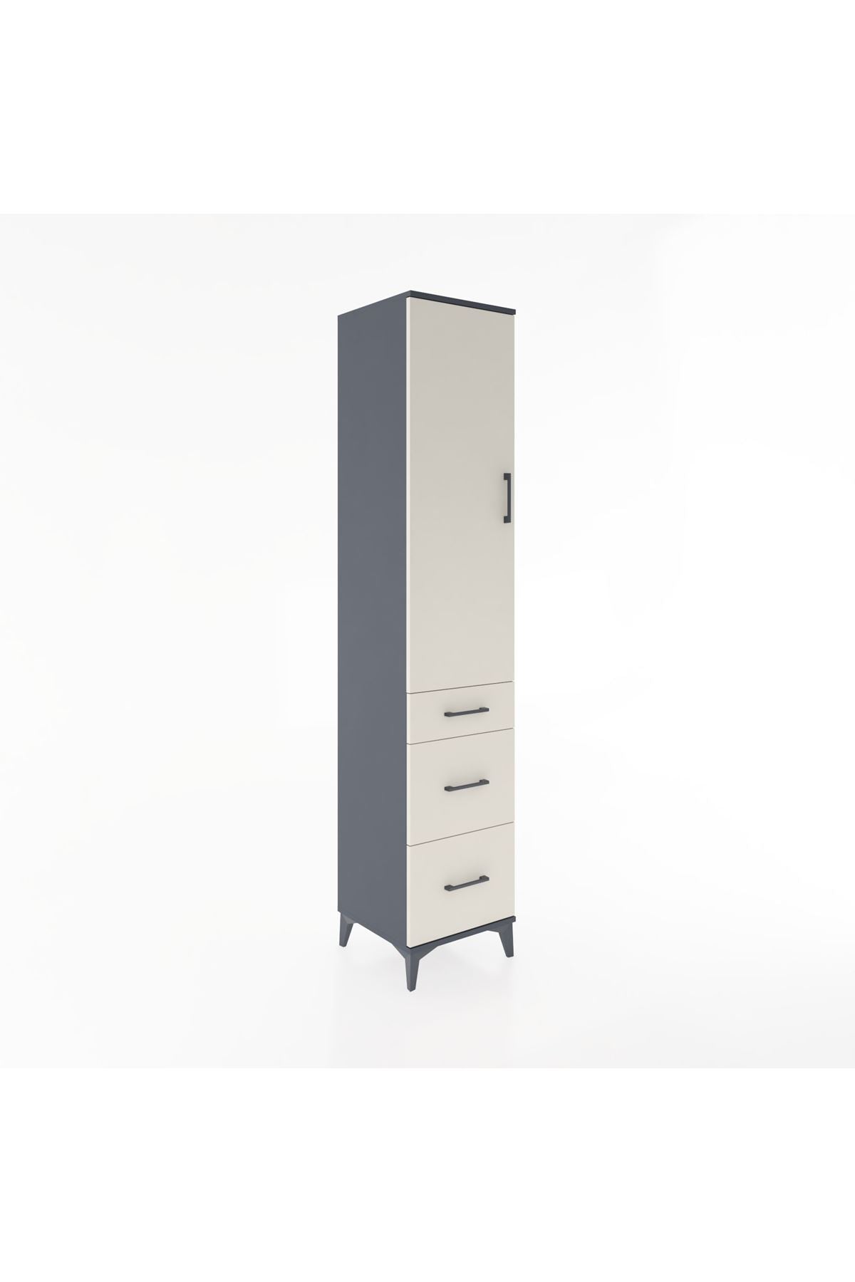 Hyperion Dolap 3 Raflı 3 Çekmeceli Tek Kapaklı 44x44x221 - S61M069V4B