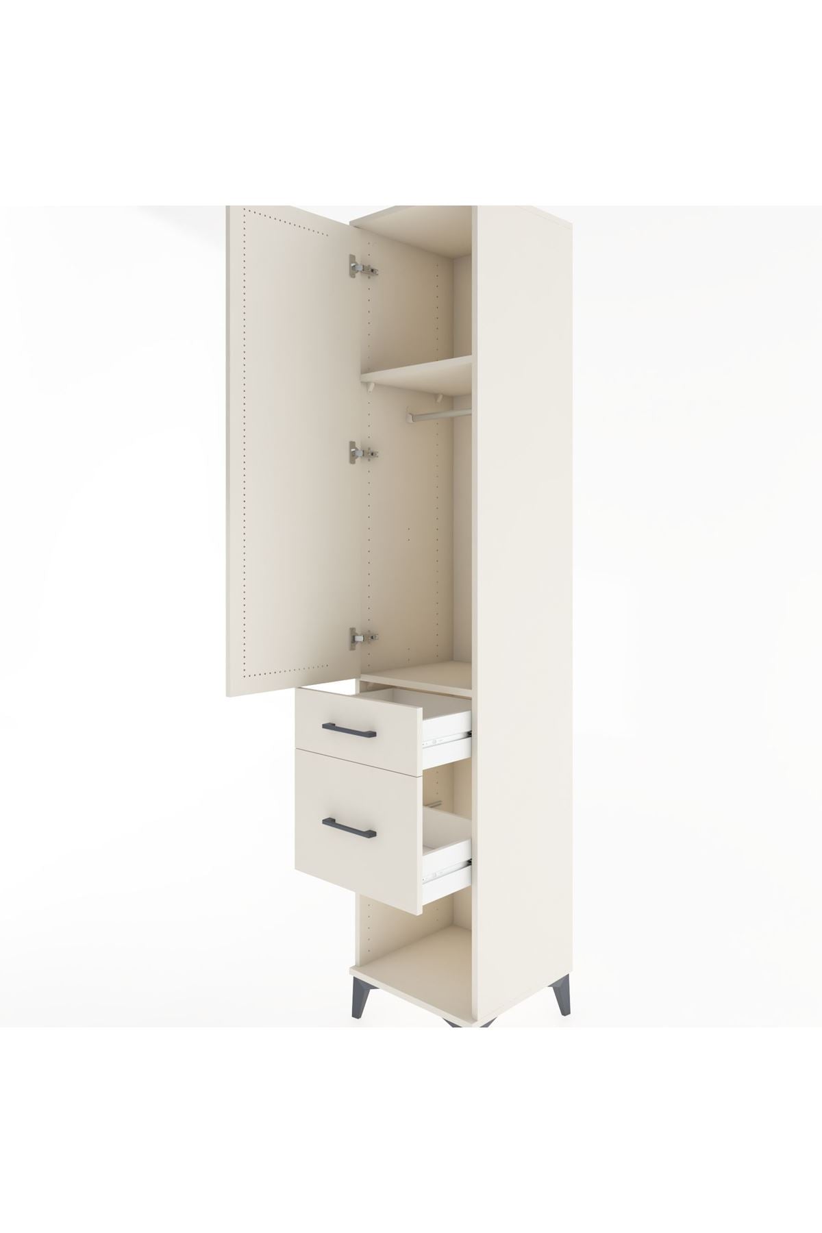 Hyperion Dolap 2 Raflı 2 Çekmeceli Tek Askılı 44x44x221 - S61M070V1B