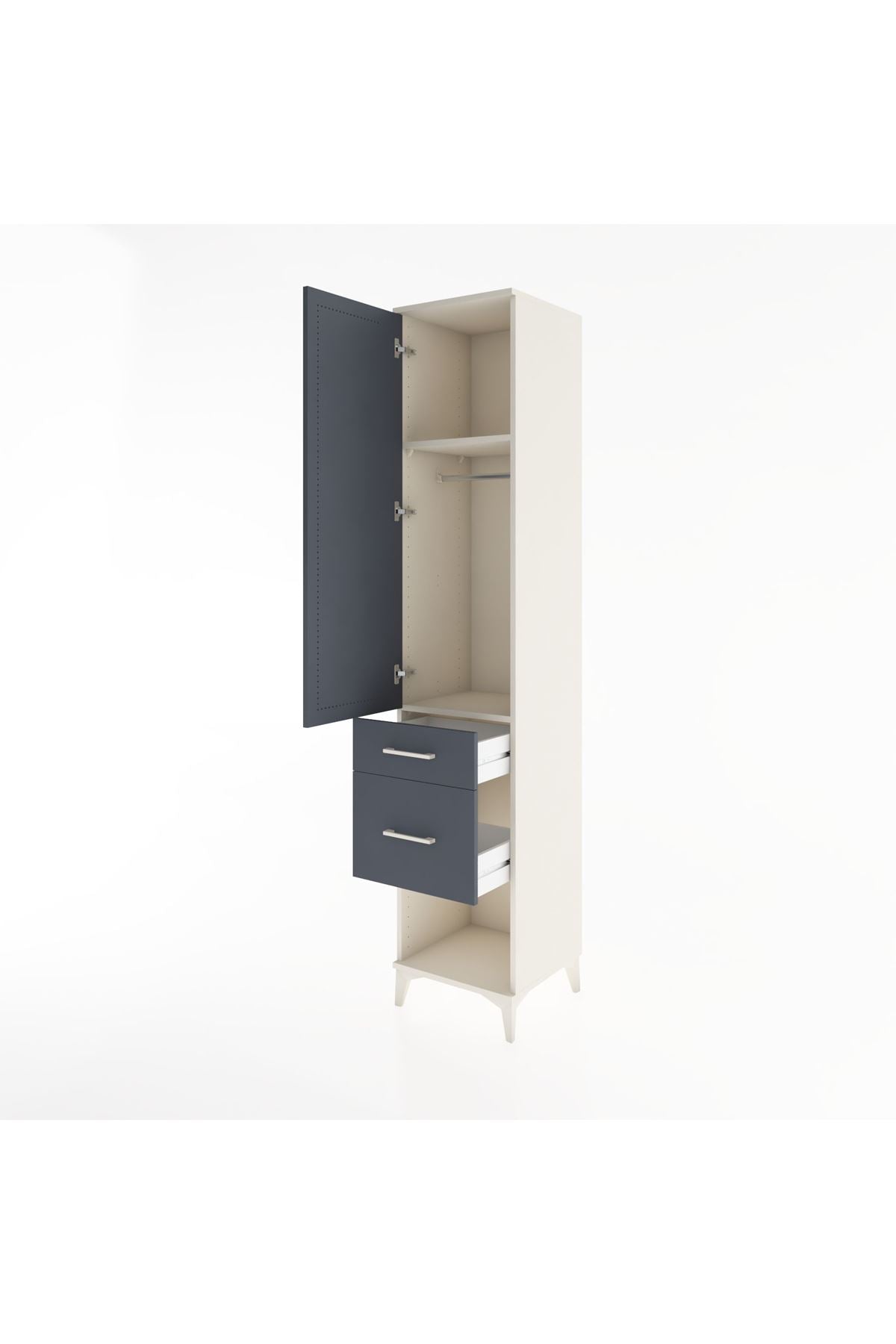Hyperion Dolap 2 Raflı 2 Çekmeceli Tek Askılı 44x44x221 - S61M070V2B