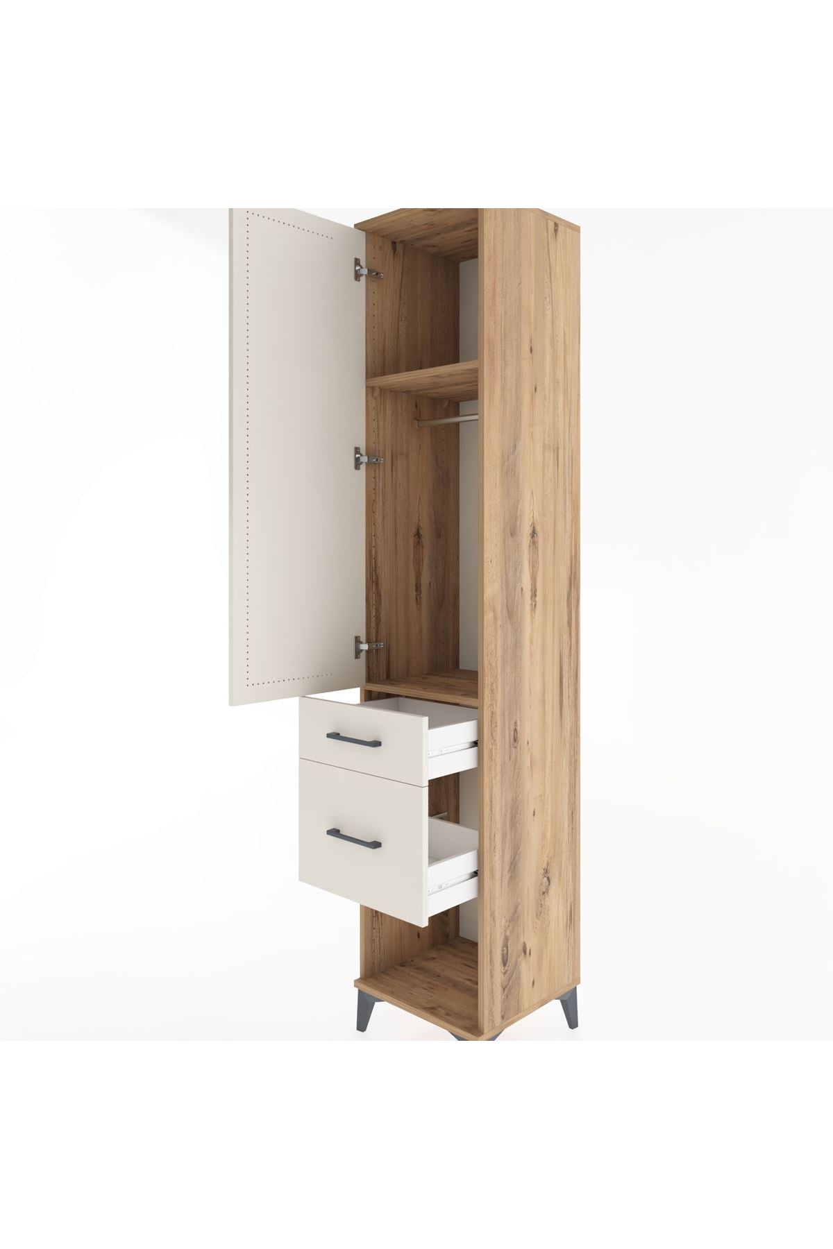 Hyperion Dolap 2 Raflı 2 Çekmeceli Tek Askılı 44x44x221 - S61M070V7B