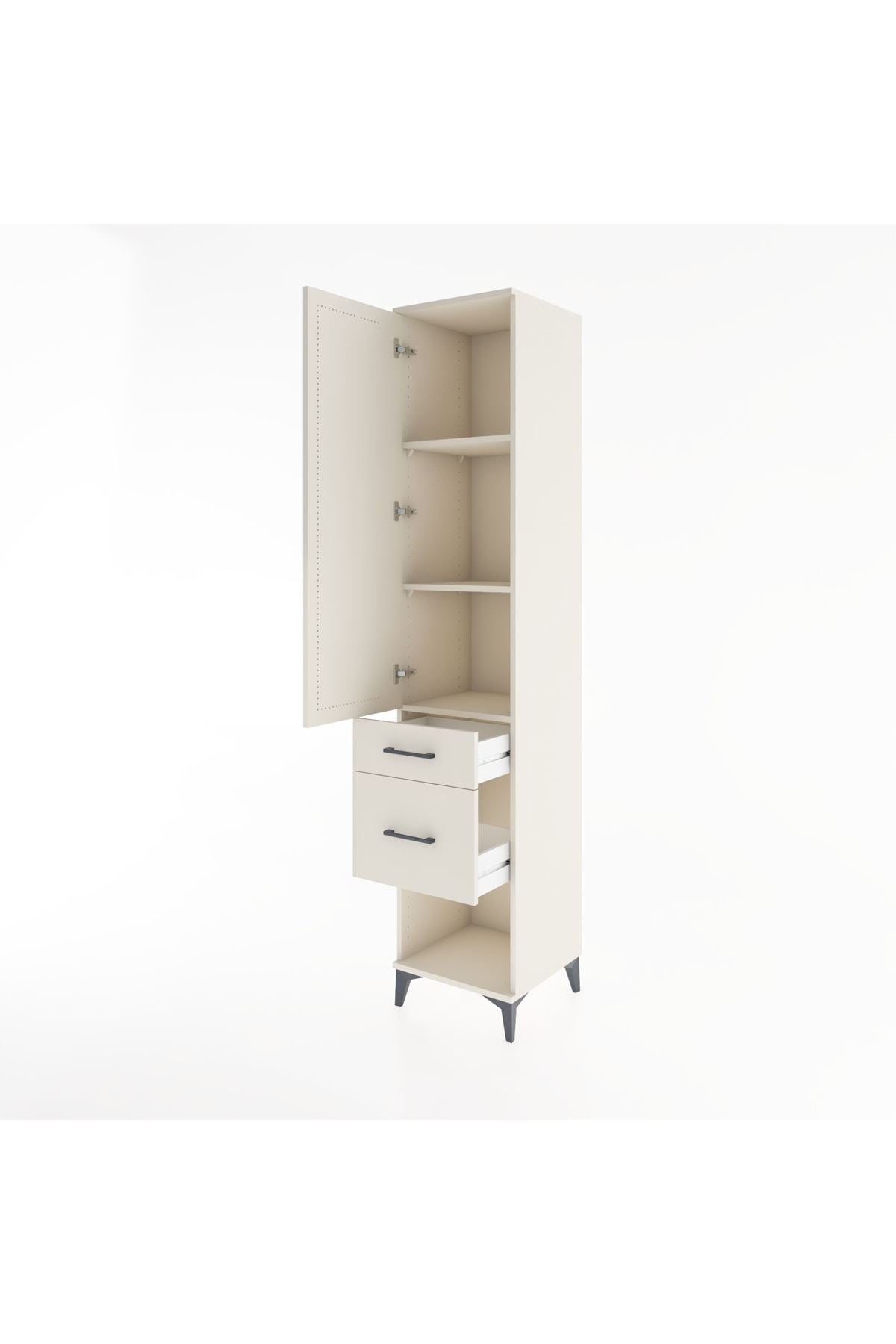 Hyperion Dolap 3 Raflı 2 Çekmeceli Tek Kapaklı 44x44x221 - S61M071V1B