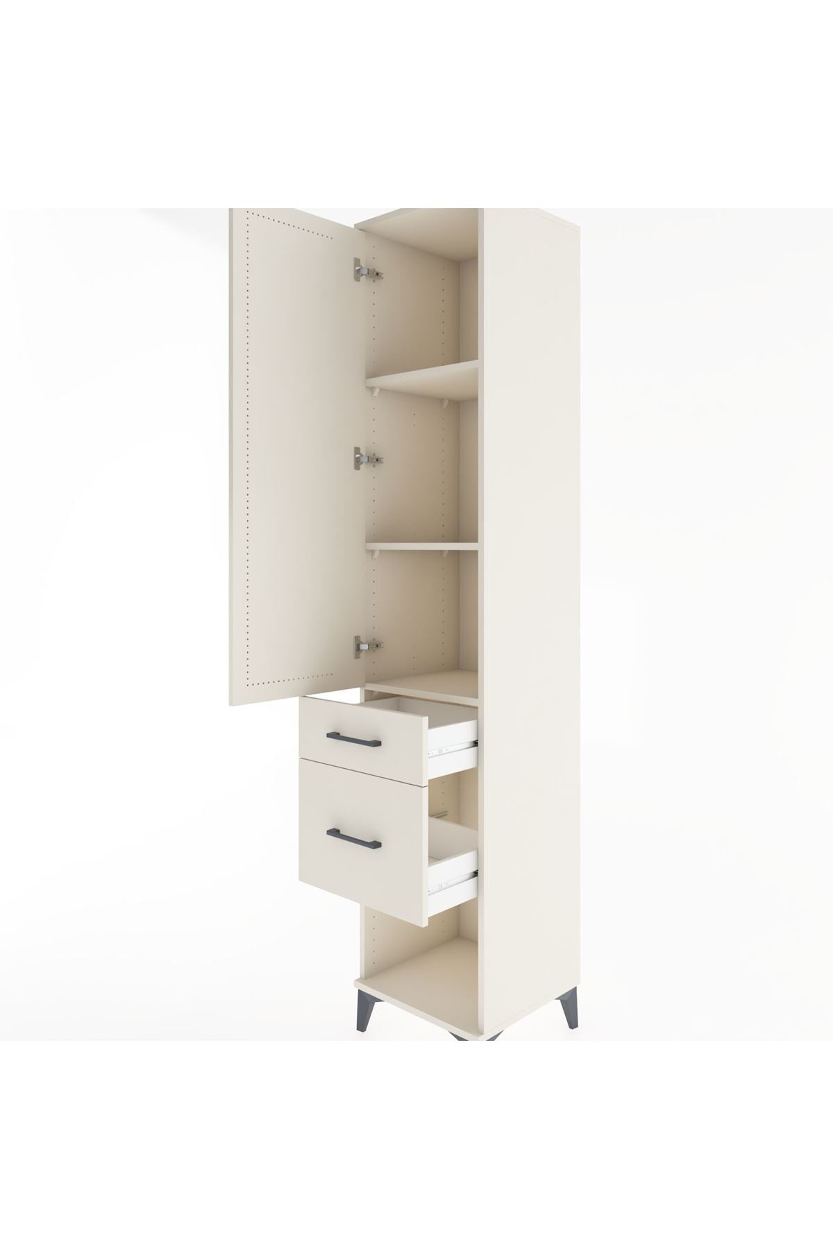 Hyperion Dolap 3 Raflı 2 Çekmeceli Tek Kapaklı 44x44x221 - S61M071V1B