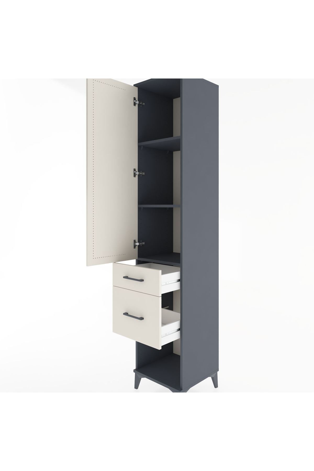 Hyperion Dolap 3 Raflı 2 Çekmeceli Tek Kapaklı 44x44x221 - S61M071V4B