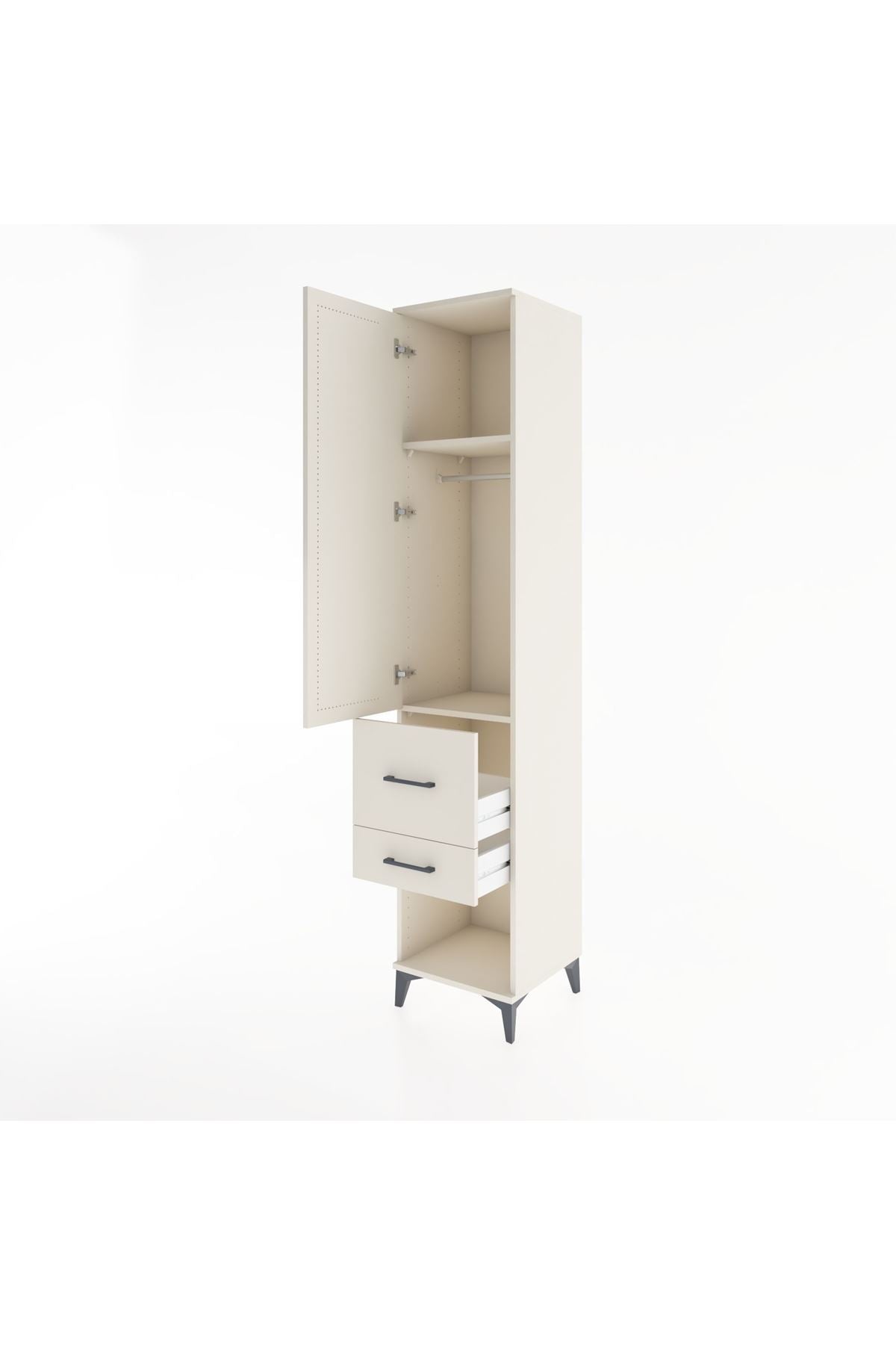 Hyperion Dolap 2 Raflı 2 Çekmeceli Tek Askılı 44x44x221 - S61M072V1B