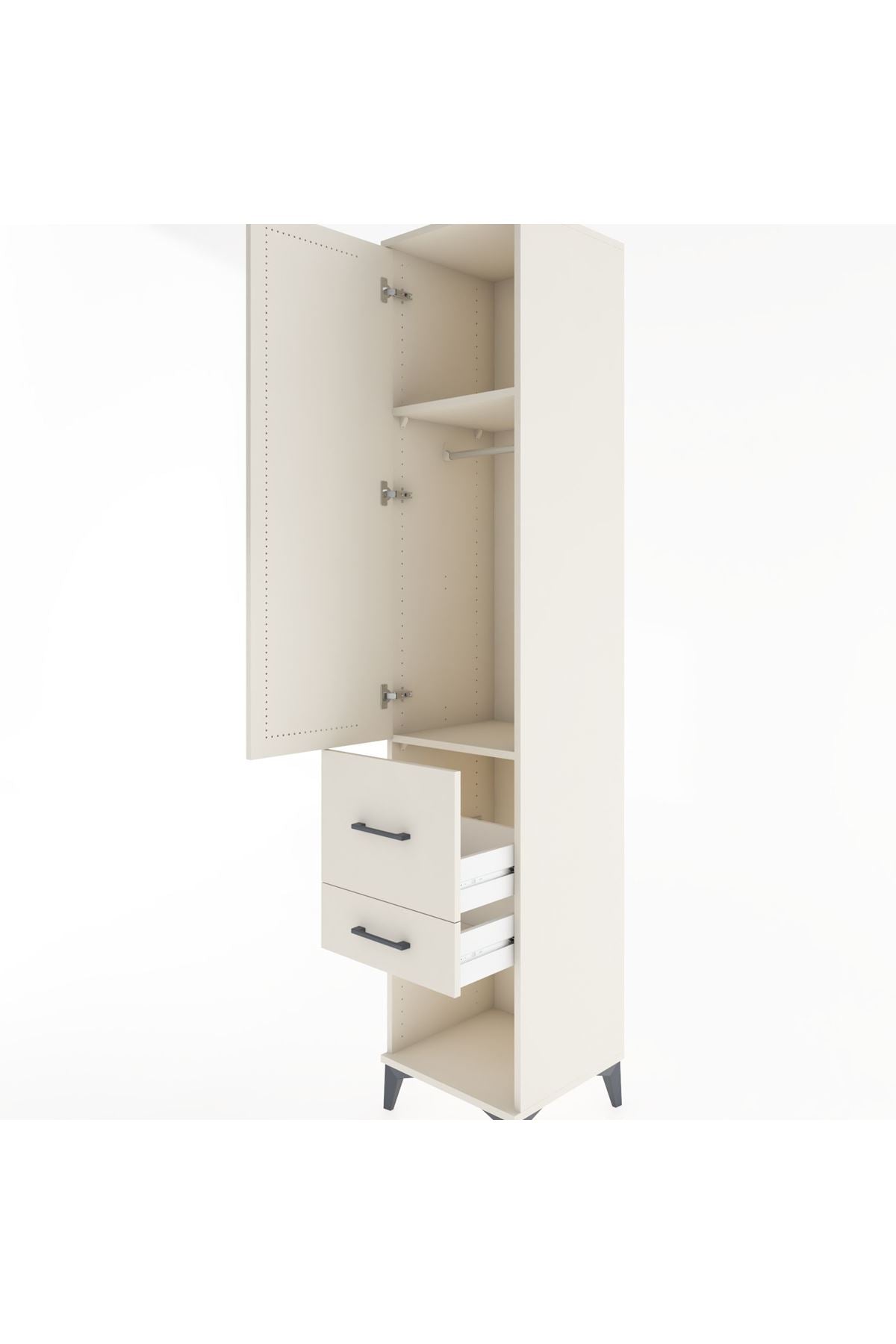 Hyperion Dolap 2 Raflı 2 Çekmeceli Tek Askılı 44x44x221 - S61M072V1B