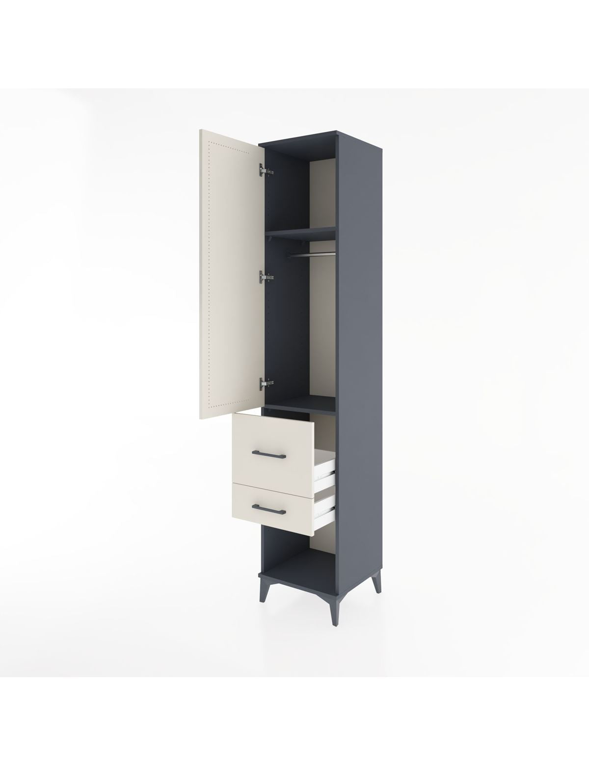 Hyperion Dolap 2 Raflı 2 Çekmeceli Tek Askılı 44x44x221 - S61M072V4B