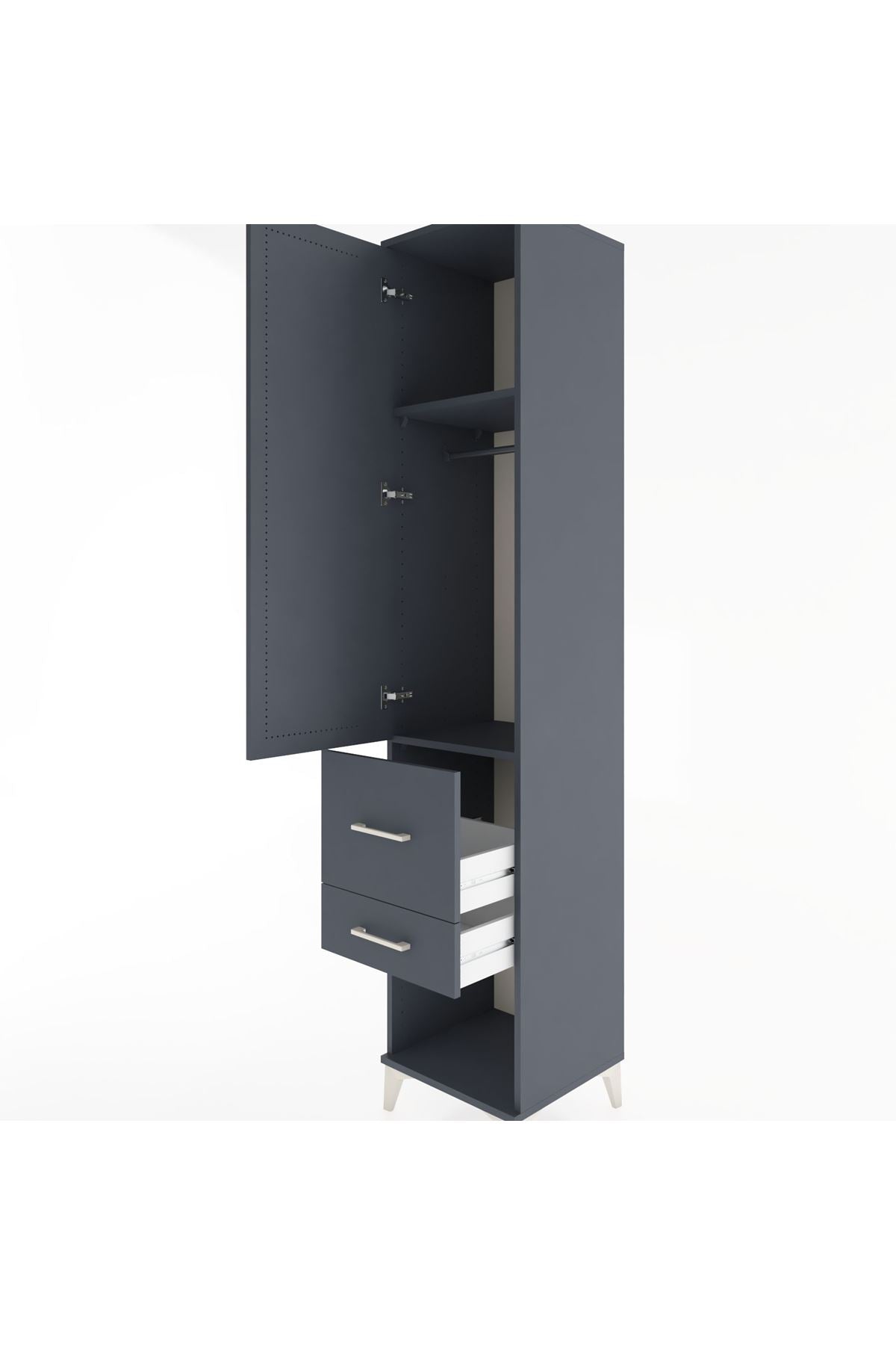 Hyperion Dolap 2 Raflı 2 Çekmeceli Tek Askılı 44x44x221 - S61M072V5B
